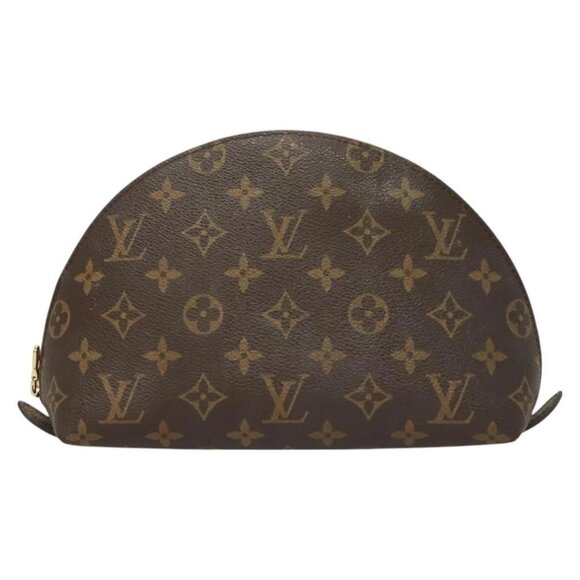 LOUIS VUITTON Monogram Trousse Demi Ronde Cosmetic Pouch LV Auth - Picture 2 of 16